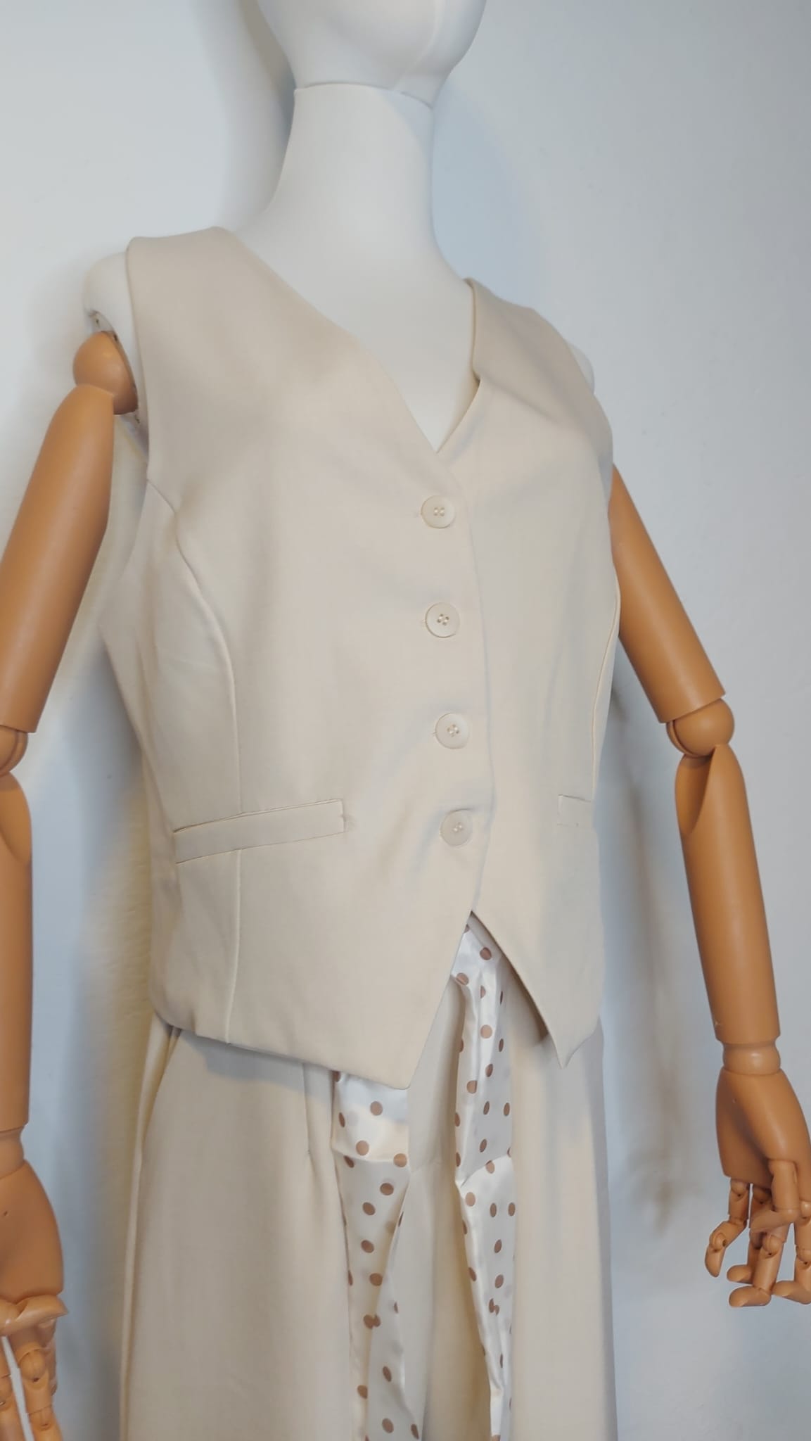 Chaleco beige JM Chaleco talla única