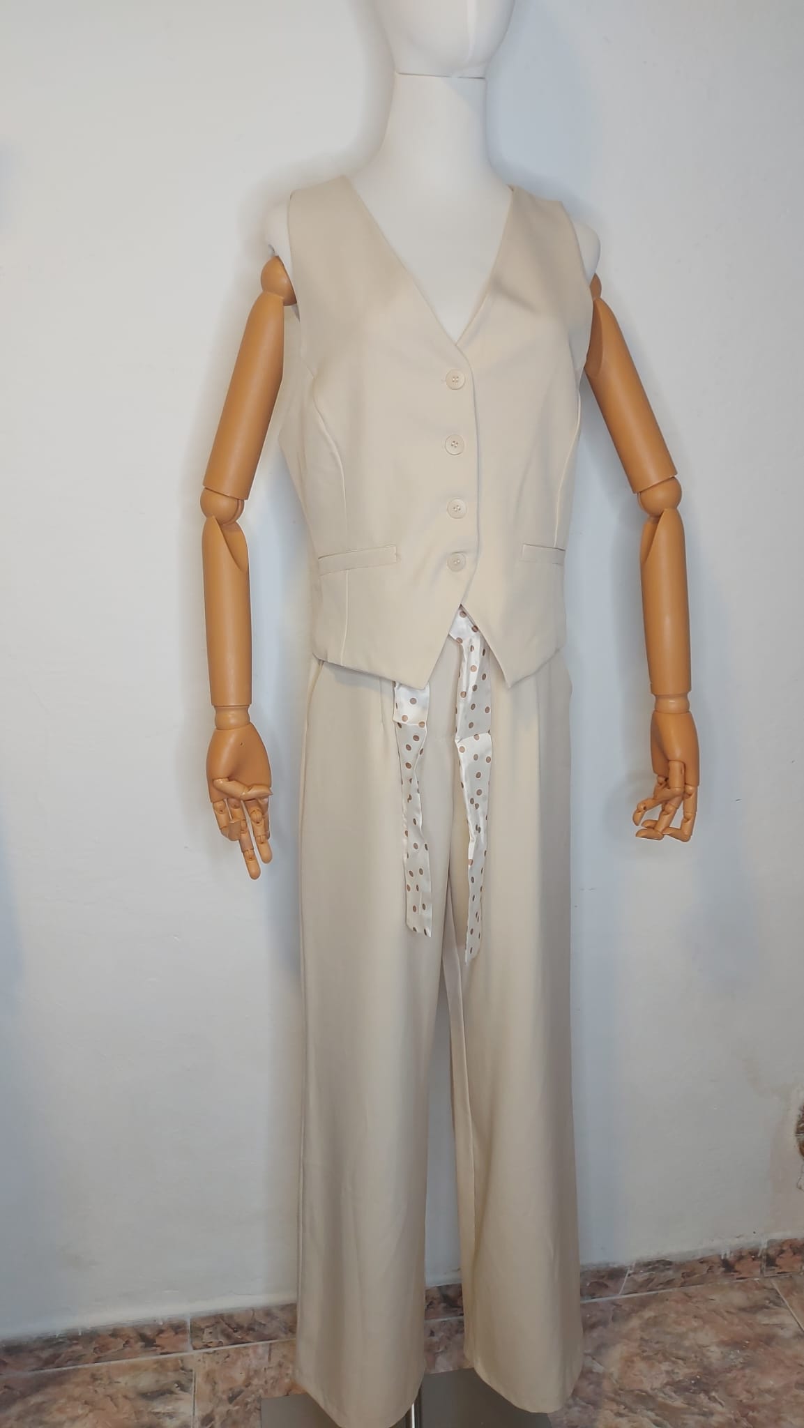 Pantalón ancho beige JM