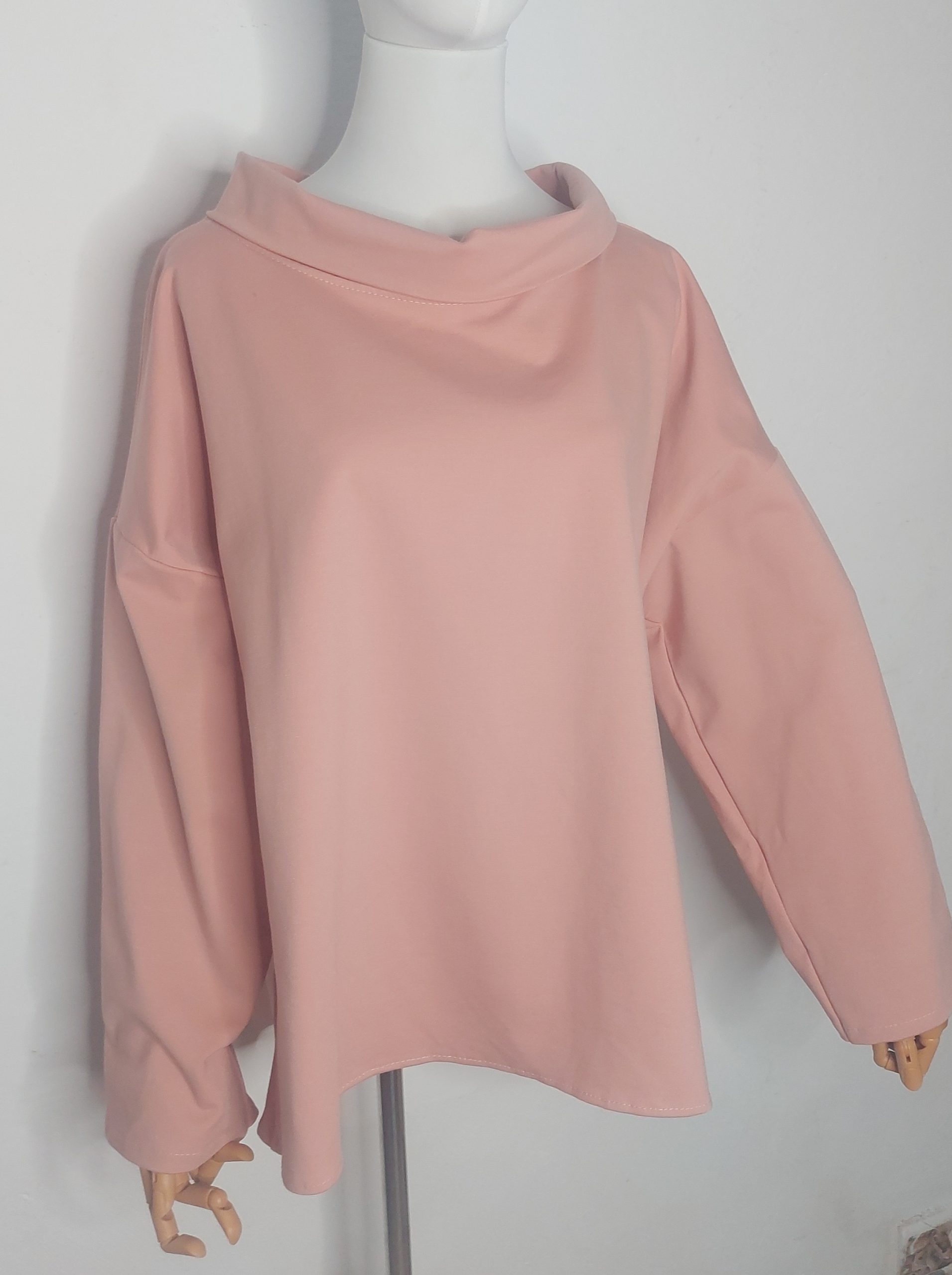 Sudadera rosa ancha manga larga